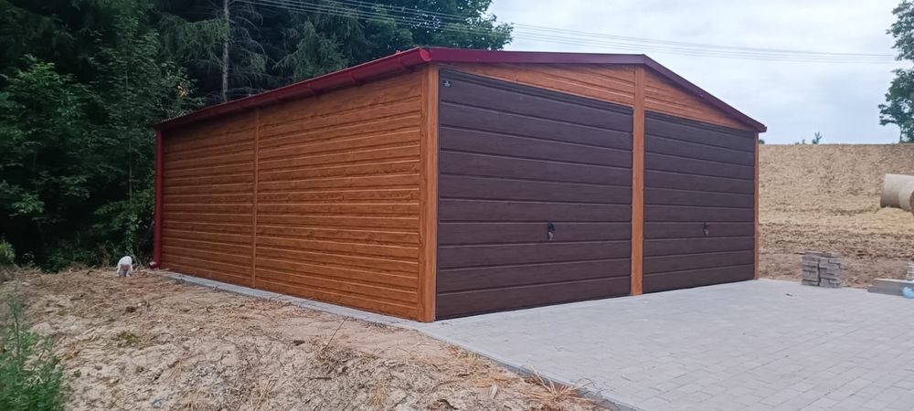 Producent garaży blaszanych  garaz 6x6 Drewnopodobny