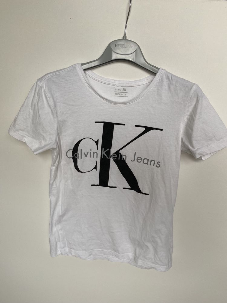 Biała bluzka tshirt CK Calvin Klein Jeans