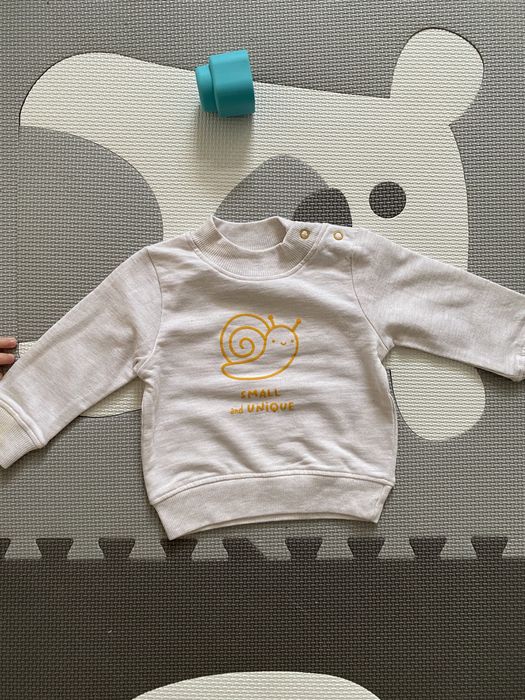 Bluza długi rękaw beżowa 68 nowa