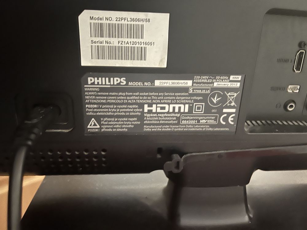 Telewizor 21 cali Philips Uszkodzony