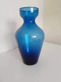 Kobaltowy niebieski granatowy szklany wazon cienkie szkło vintage