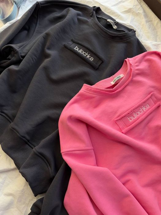 Женская теплая кофта свитшот Bulochka вышивка 42-46 петля ТУРЦИЯ S-M