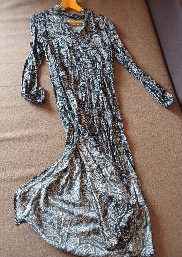 Довга жіночна гарна сукня, з розрізами по боках, пояс на резинці, M-L