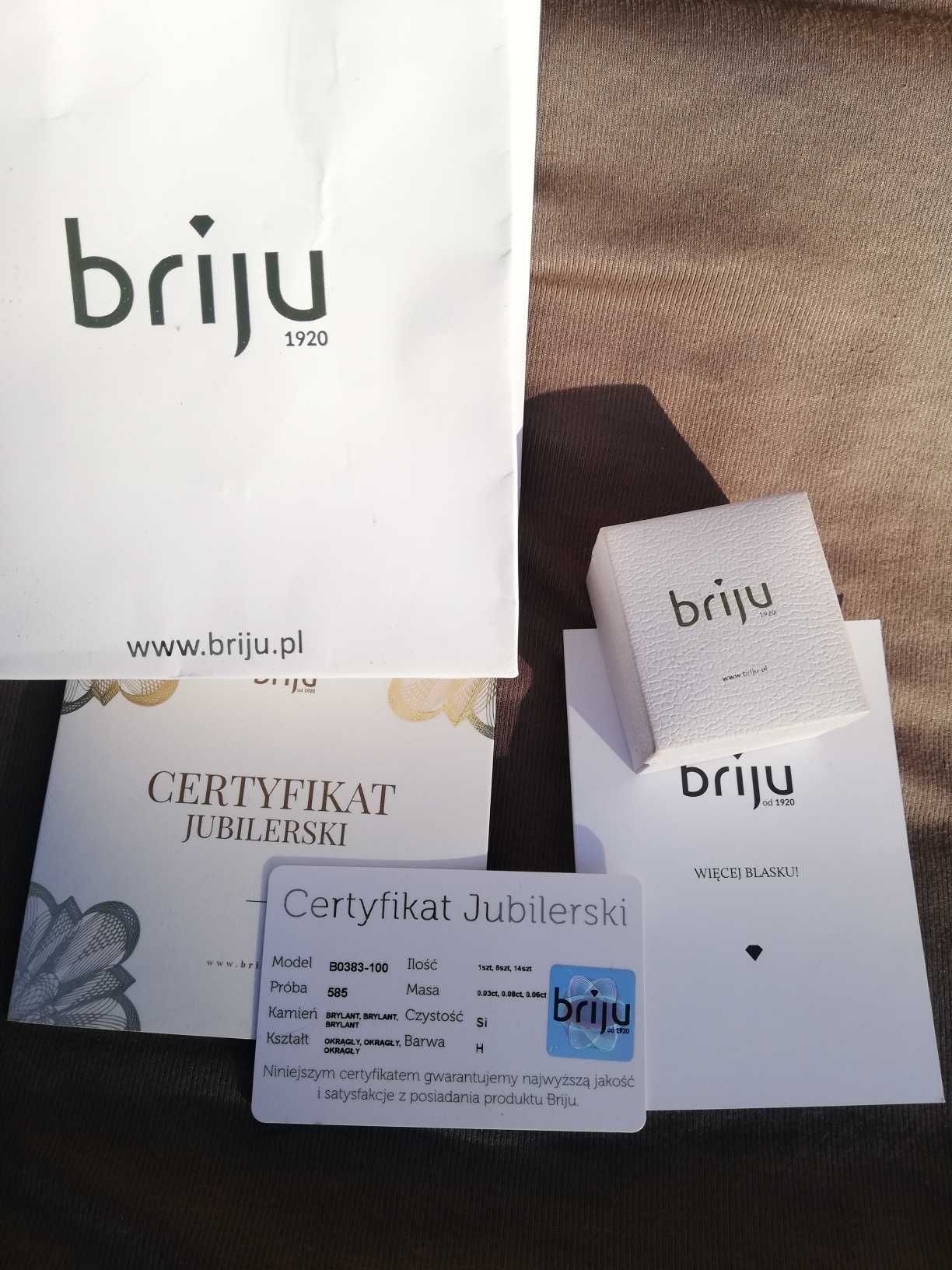 Złoty pierścionek z brylantem od Briju.