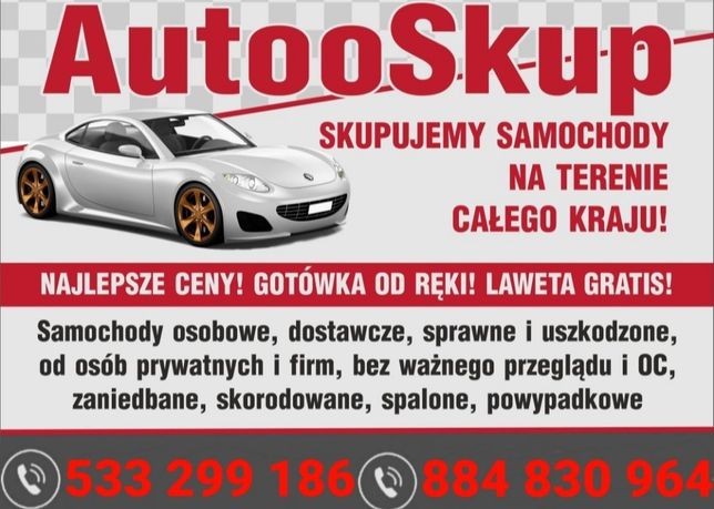 Skup Aut/Kasacja/Utylizacja Aut/Samochodów/Pojazdów/Auto Skup/Gotówka/