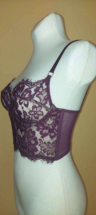 Półgorset 75C/XL,z koronki,z fiszbinami ,modelujący,vintage