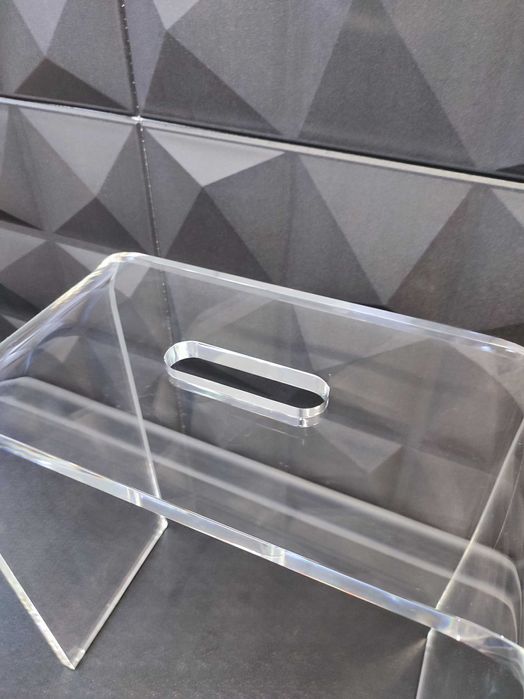 TABORET pleksi classic mini z rączką akryl bezbarwny