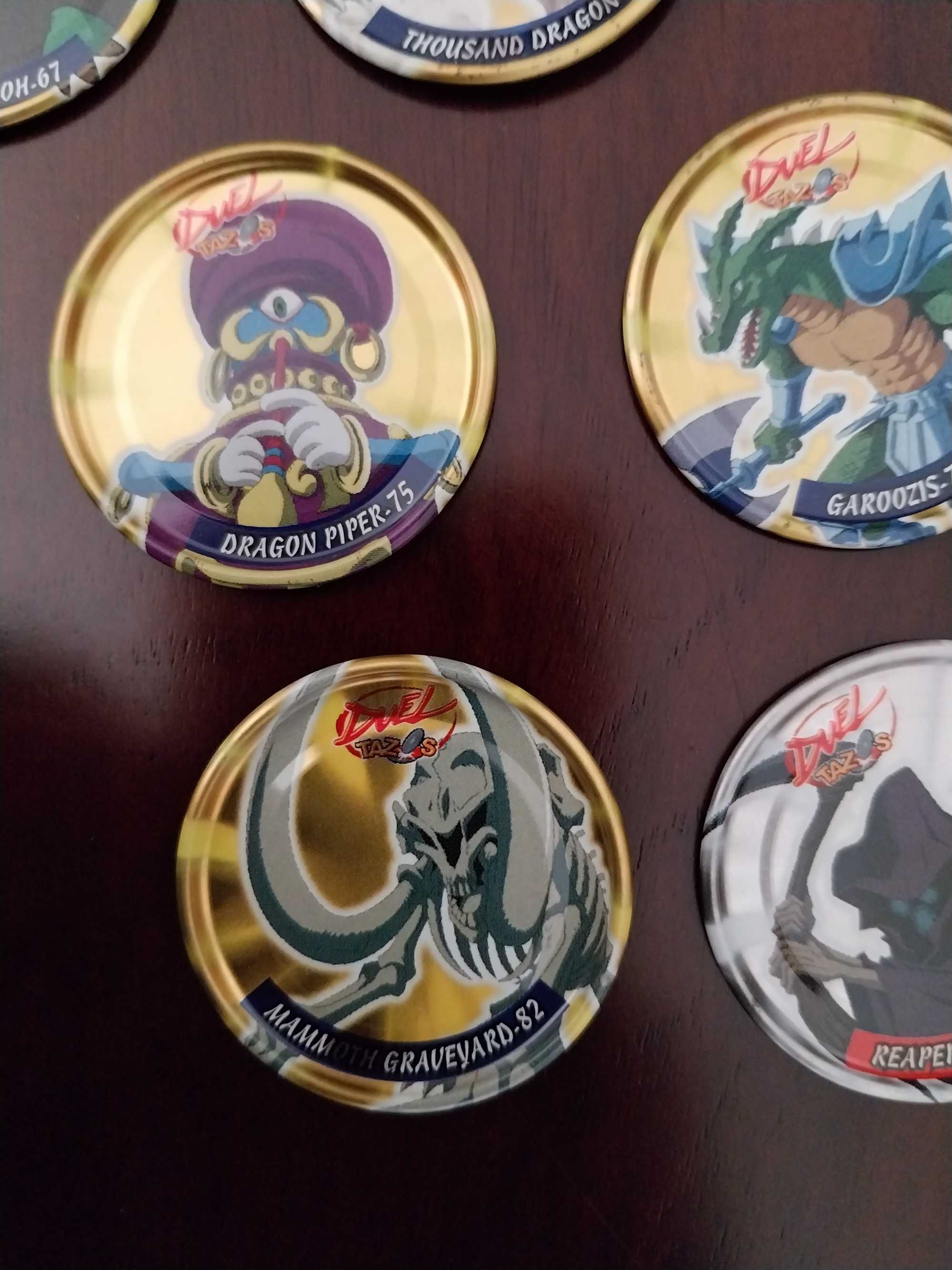 Conjunto de 7 Duel Tazos Yu Gi Oh