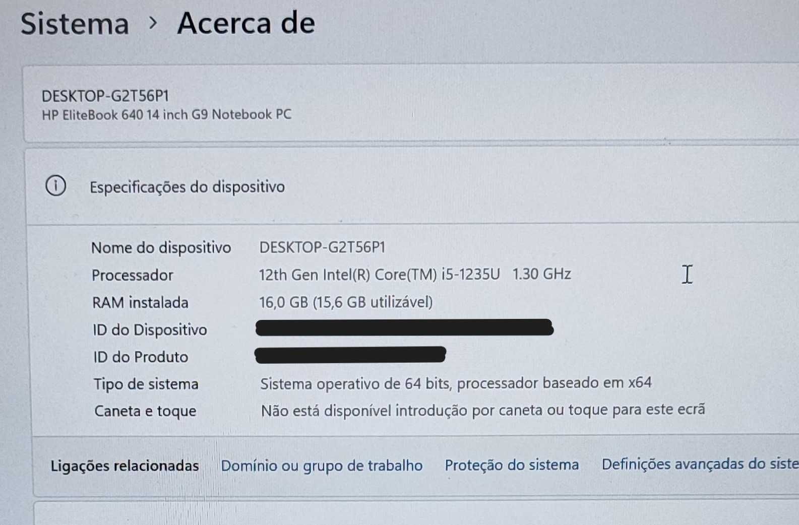 HP Elitebook 640 g9 – Intel i5 1235u – 16 Gb RAM – 512 M2