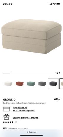 Ikea GRONLID nowe pokrycie podnóżka Ljungen sporda naturalny