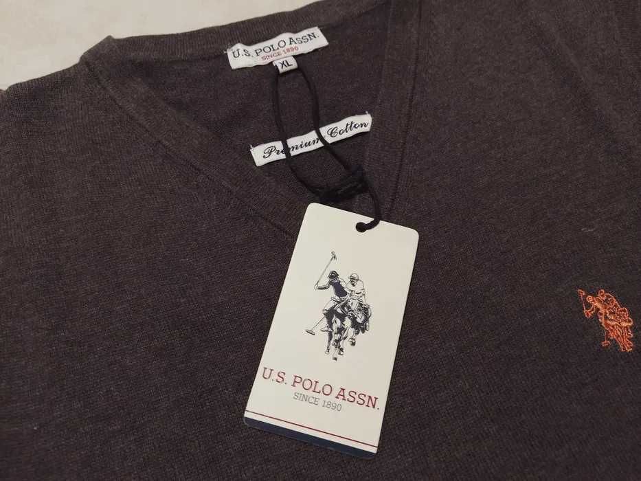 US POLO ASSN - z Metkami Logowany Sweter Bezrękawnik Męski rozmiar L