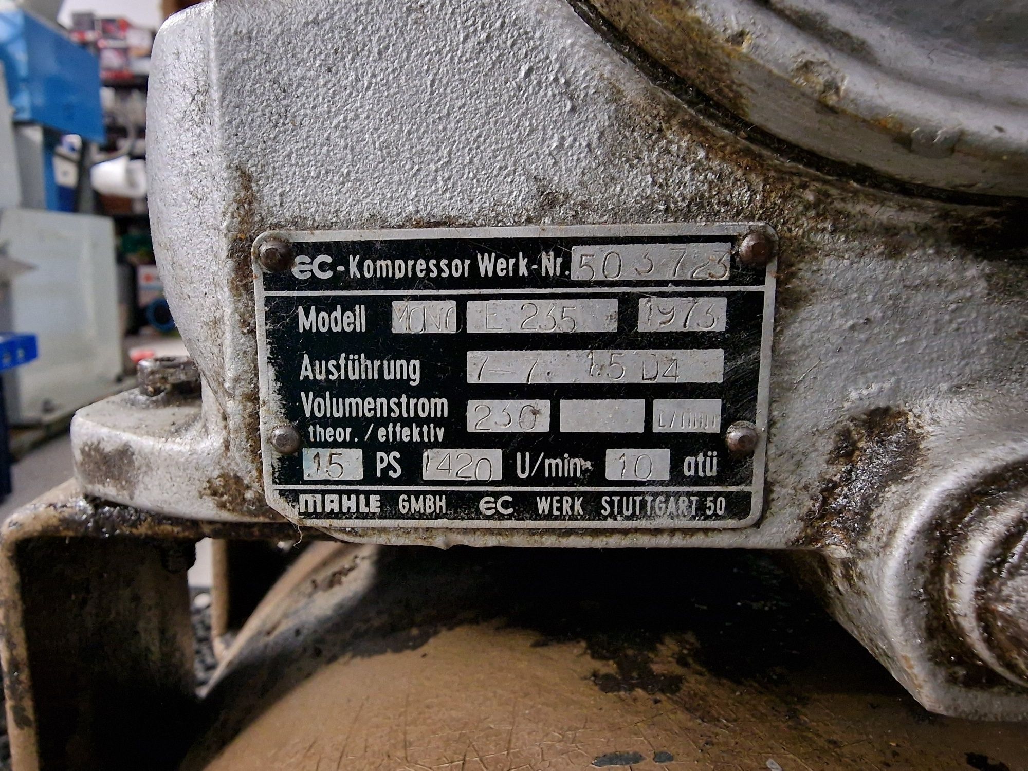 Compressor Mahle Germany 90 lts. 10bar