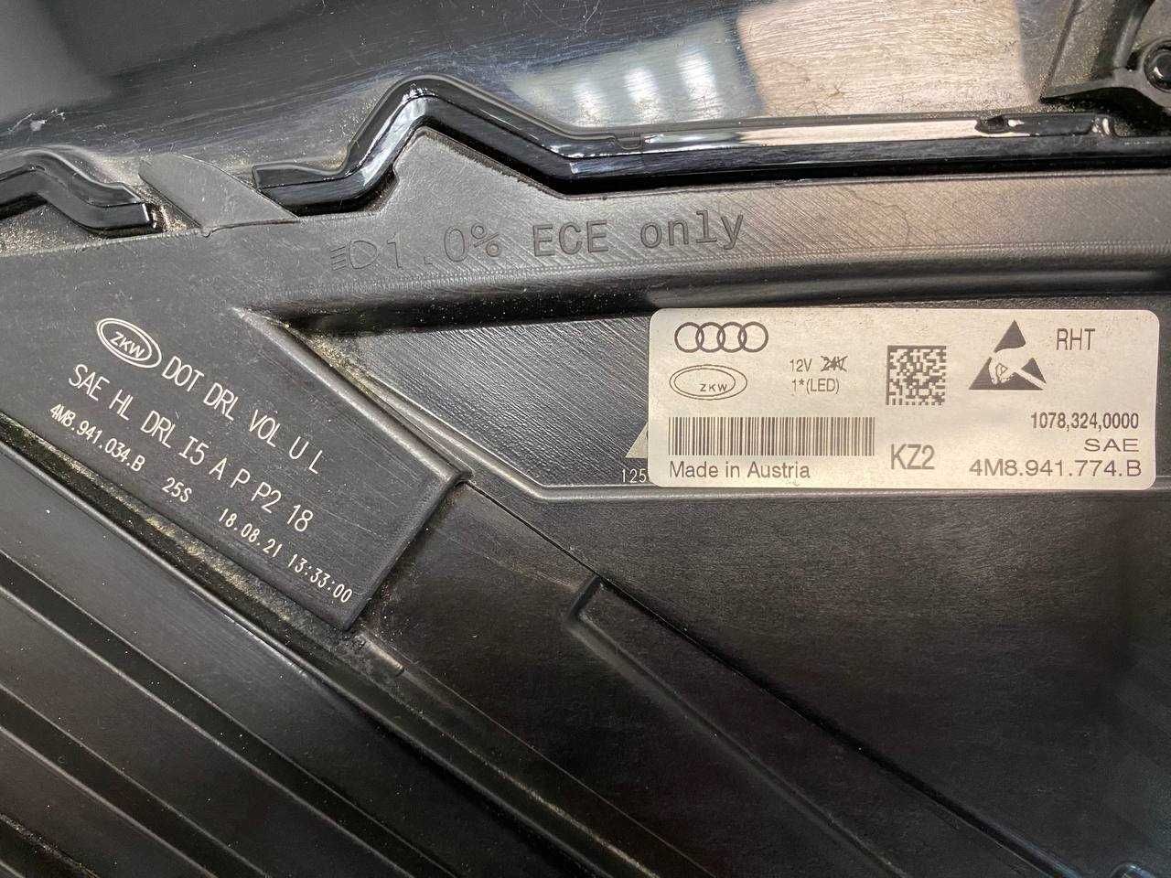Фара права Audi Q8 full led USA США оригінал Бу trade-in