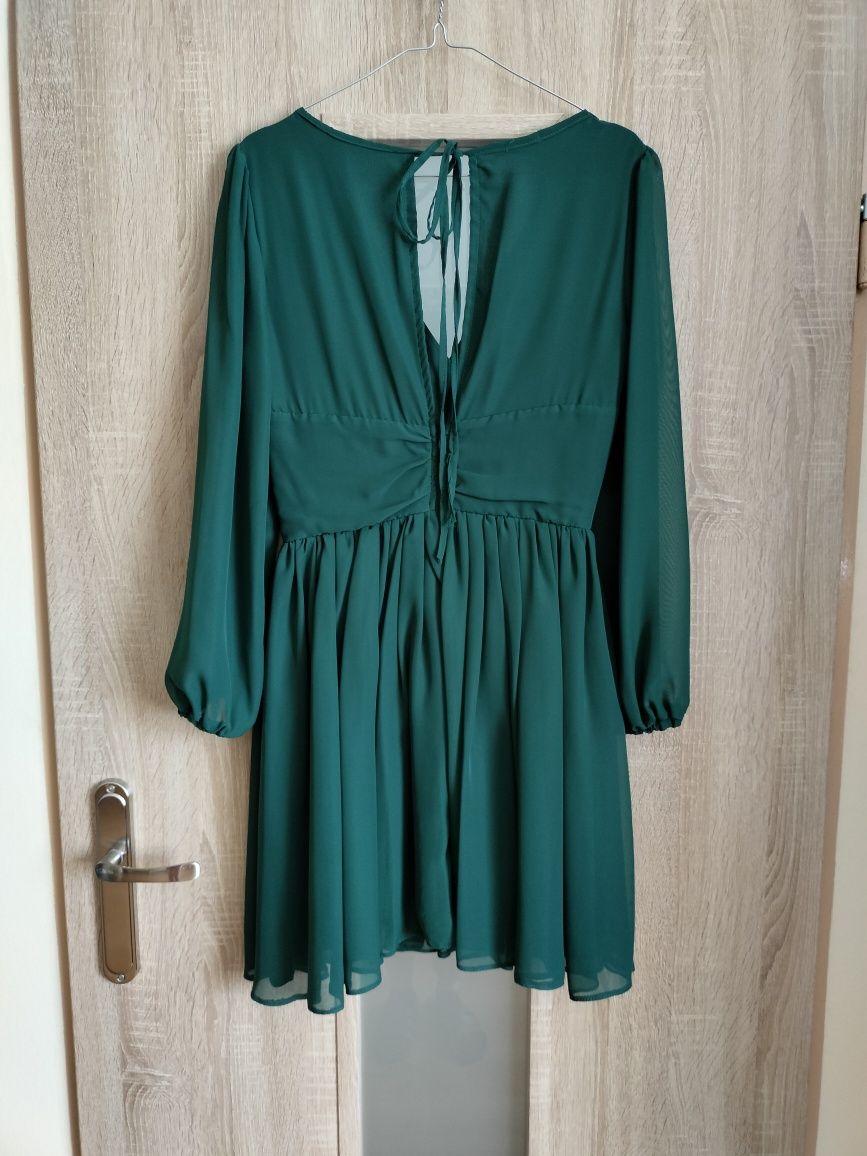 Rozkloszowana sukienka butelkowa zieloneń r40