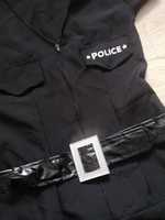 Strój policjantki erotyczny przebranie sukienka czarna 36 S sexy