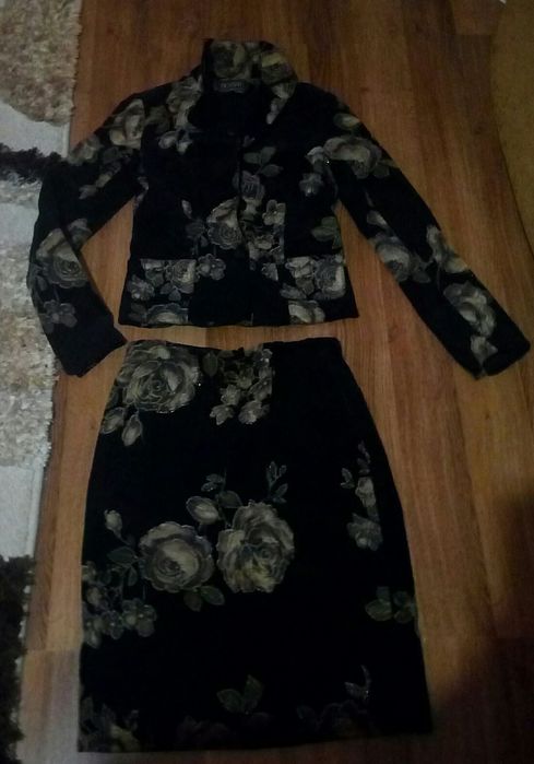 Жіночий теплий демісезонний/зимовий костюм: піджак+спідниця, р.- 42