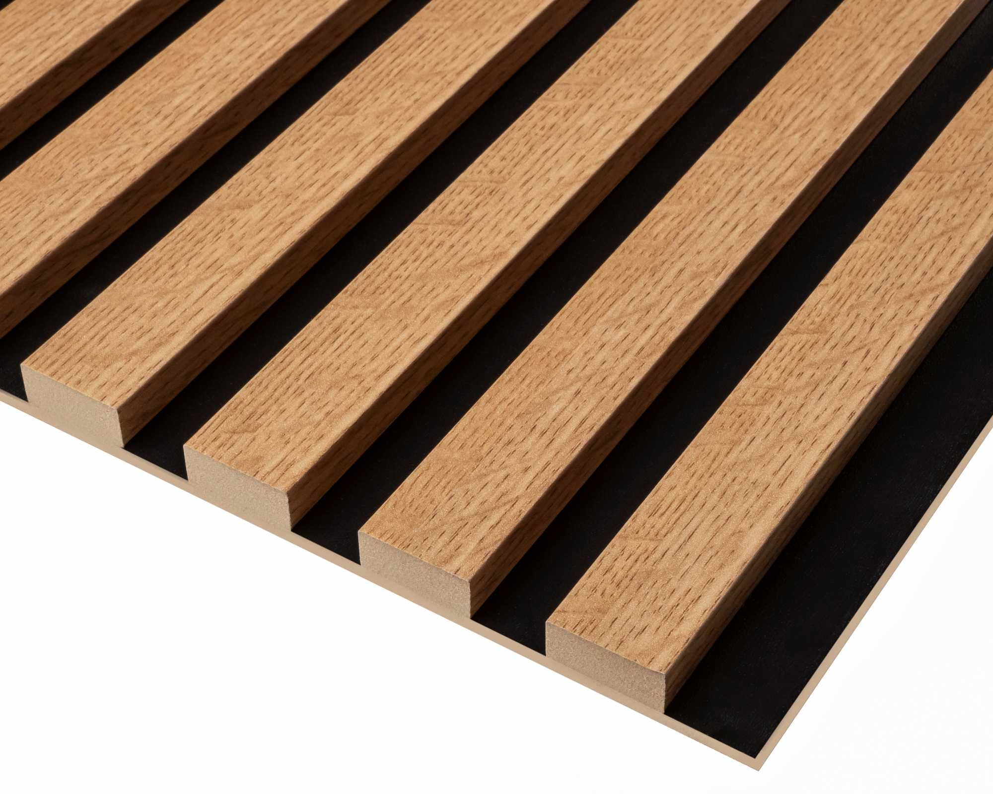 Lamele ścienne na płycie HDF - 275 cm x 40,5 cm - Pecan