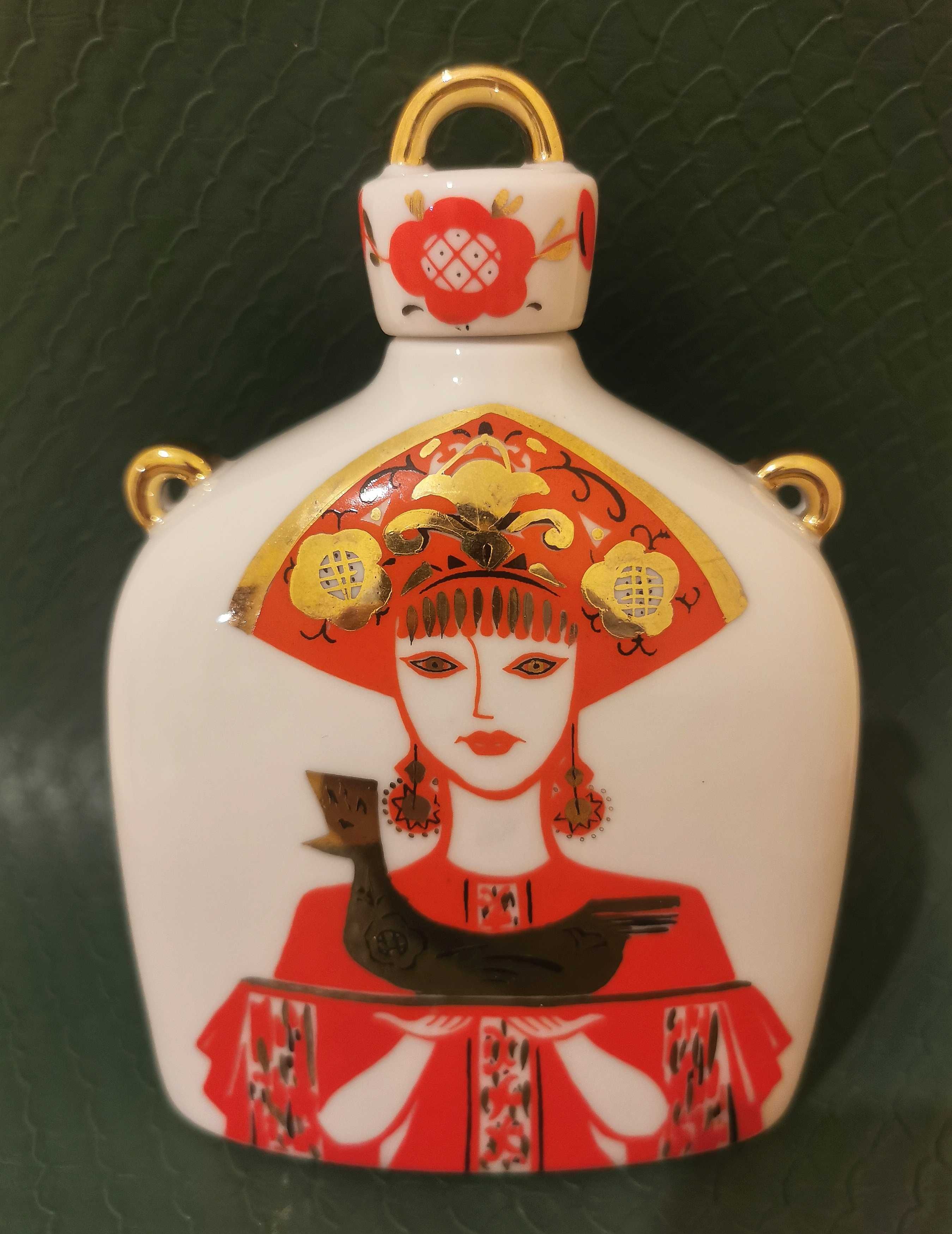 ŁOMONOSOW karafka porcelana rosyjska, złoto 22 karaty