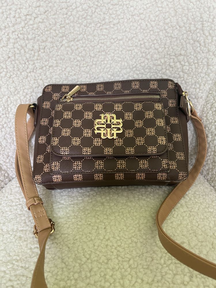 Torebka monogram monnari brazowo czarna śliczna