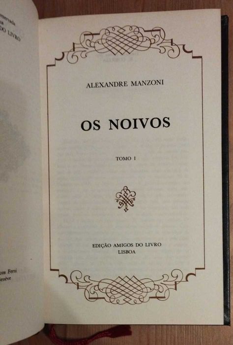 Os Noivos Tomo I e Tomo II - Alexandre Manzoni