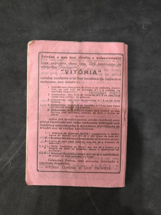Caderneta cromos rebuçados vitoria