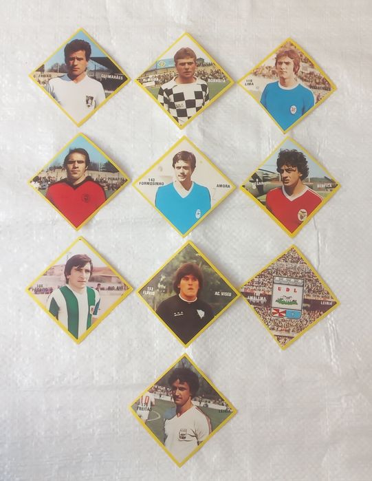 Cromos antigos de futebol.