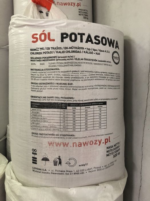 Sól potasowa 60% big bag 1790 brutto