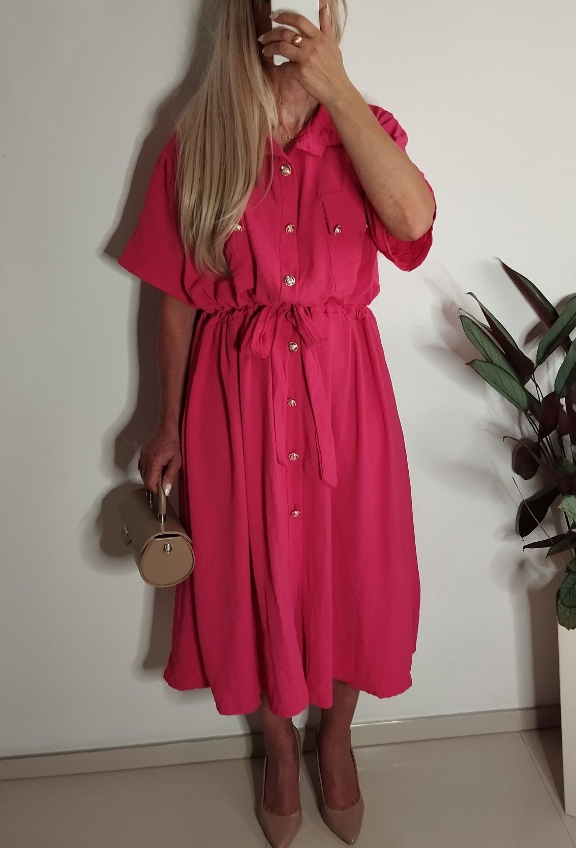 Sukienka plus size 4xl 5xl wiskoza wyszczuplająca