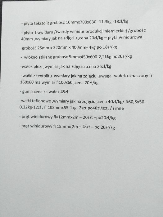 Płyta trawidur,winidur,plexi