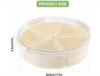 Pojemnik na przekąski box z przegródkami i pokrywką okrągły 28,5cm