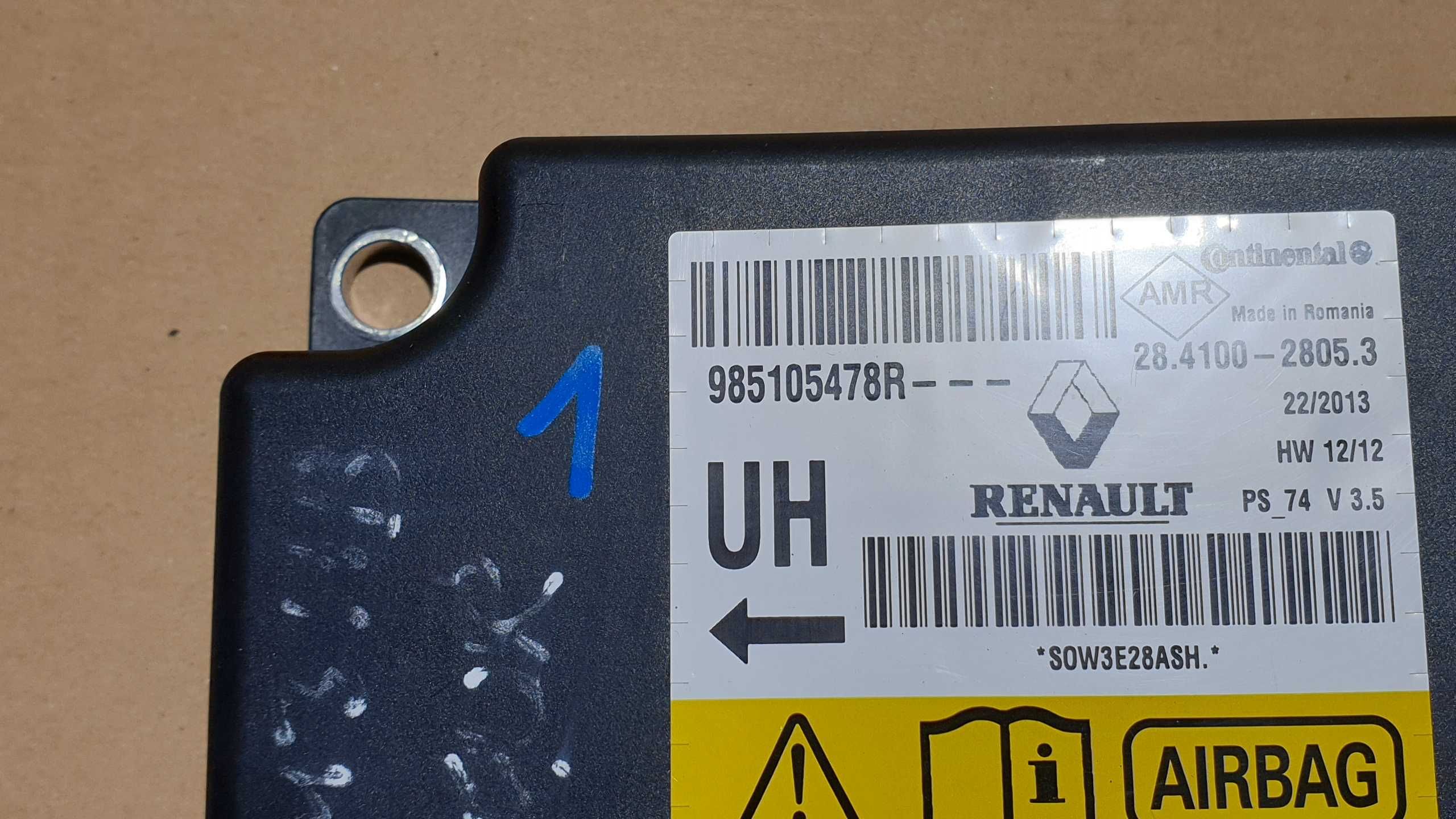 sensor moduł air bag poduszek Renault Megane III 3 9851/05478R