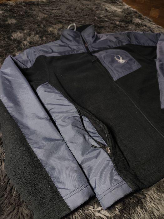 Потужна сіра фліска Spyder,нейлон,чоловіча флісова кофта,зіп спайдер