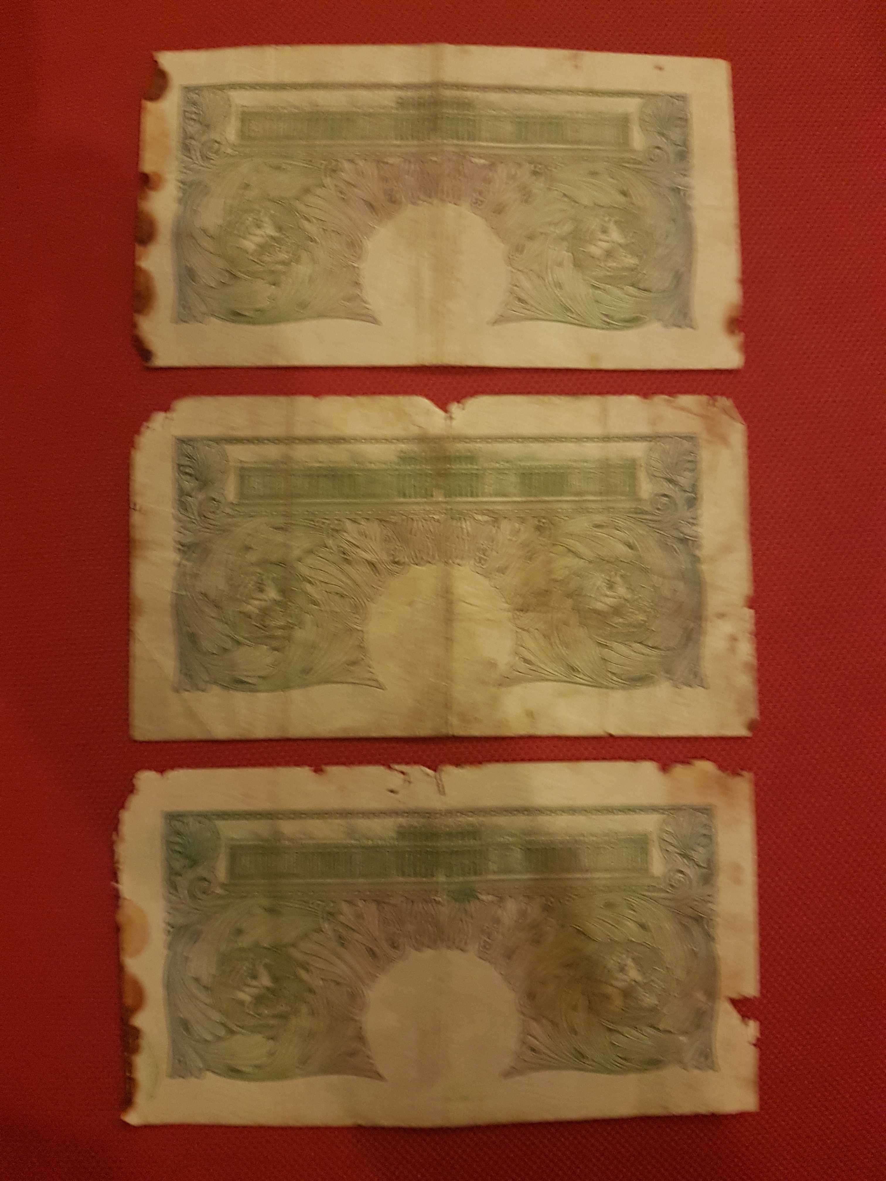 3 banknoty 1 pound Bank of England