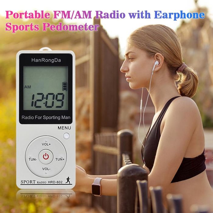 HRD-602 Receptor de Rádio Portátil FM/AM Rádio Display LCD Botão de Bl