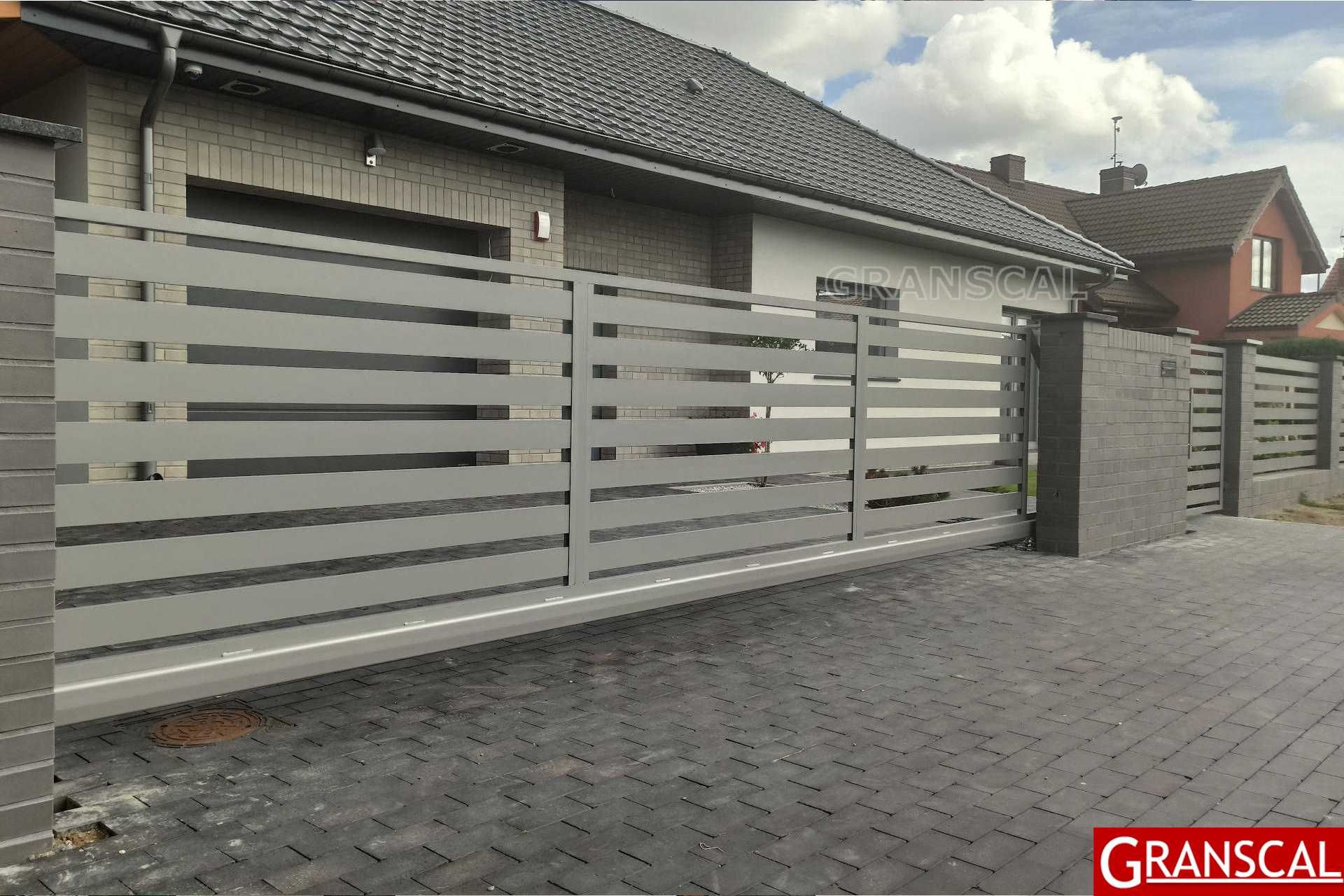 Aluminiowe ogrodzenie nowoczesne brama przesuwna Wrocław