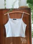 Trendyol / Biały crop top prążkowany prążki krótki elastyczny / XS 34
