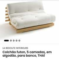 Vendo sofa / cama Futon 90x195 cm Madeira e Cru novo e embalado