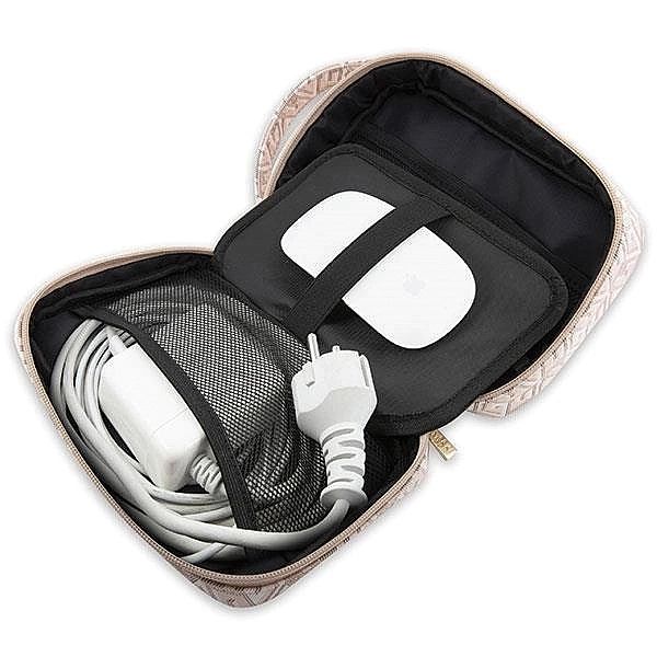 Torba organizer Guess GCube Stripe - różowa