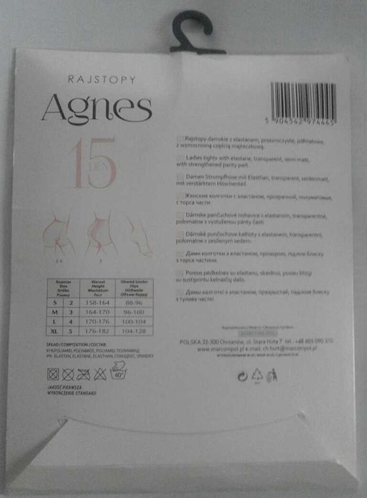 Rajstopy 15 den Marconi Agnes 4 - L CZARNE
