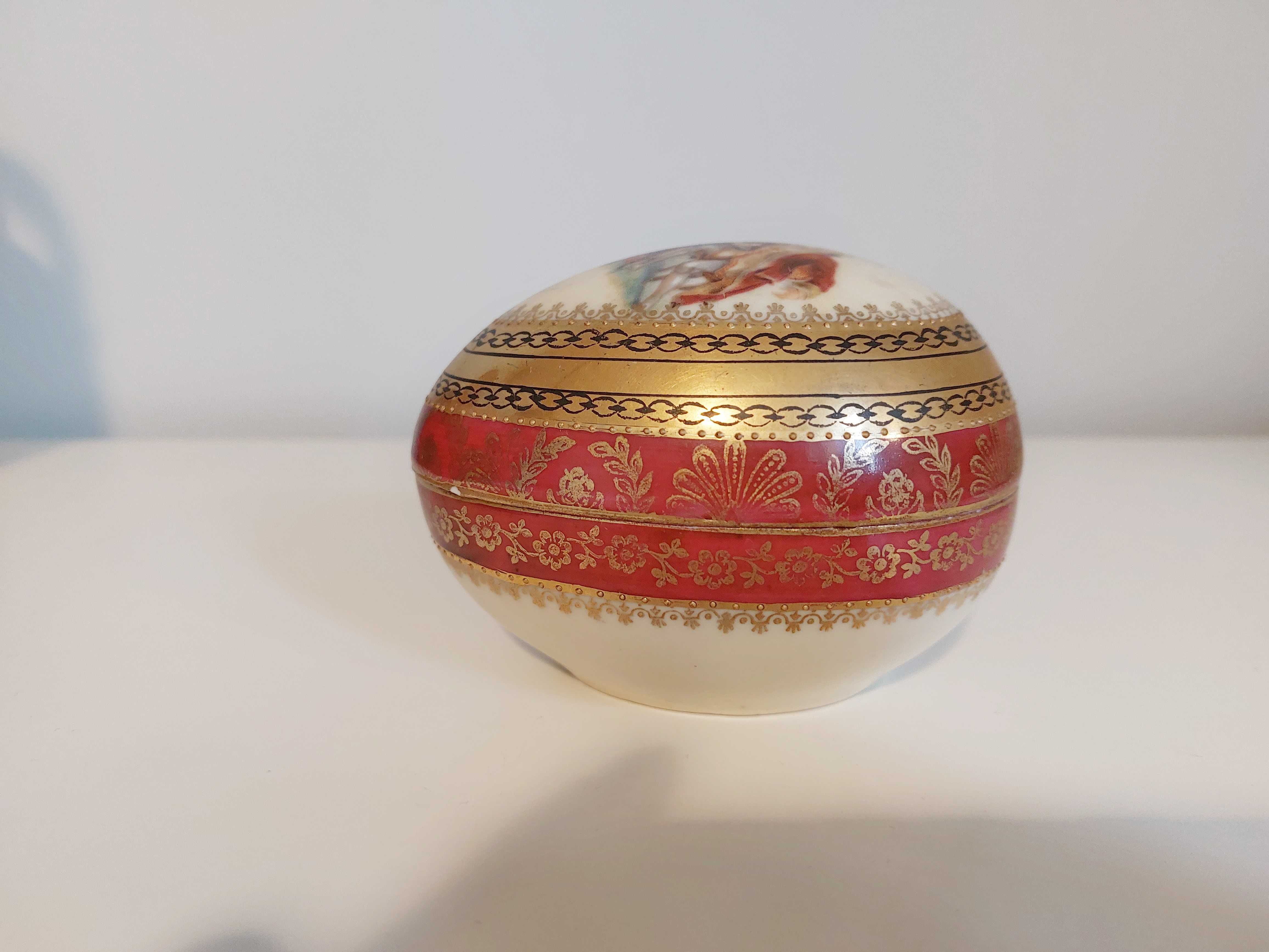 stara wiedeńska porcelana jajko chińskie szkatułka na biżute