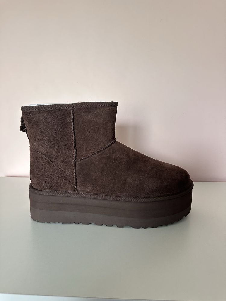 UGG W Classic Mini Platform skórzane brązowe emu botki śniegowce r. 42