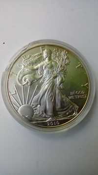 Srebrny amerykański dolar bogini wolności