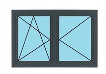 Okno PCV 1465 x 1135 70mm 6-komorowe 2-szybowe 1x antracyt 150x120