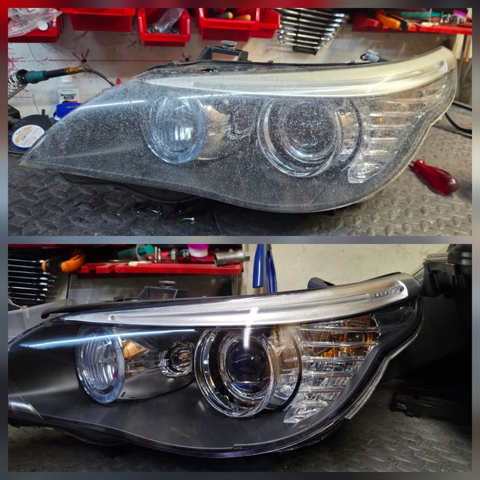 Reflektor Lampa bixenon lewa prawa bmw e60 przedlift lift wymiana klos