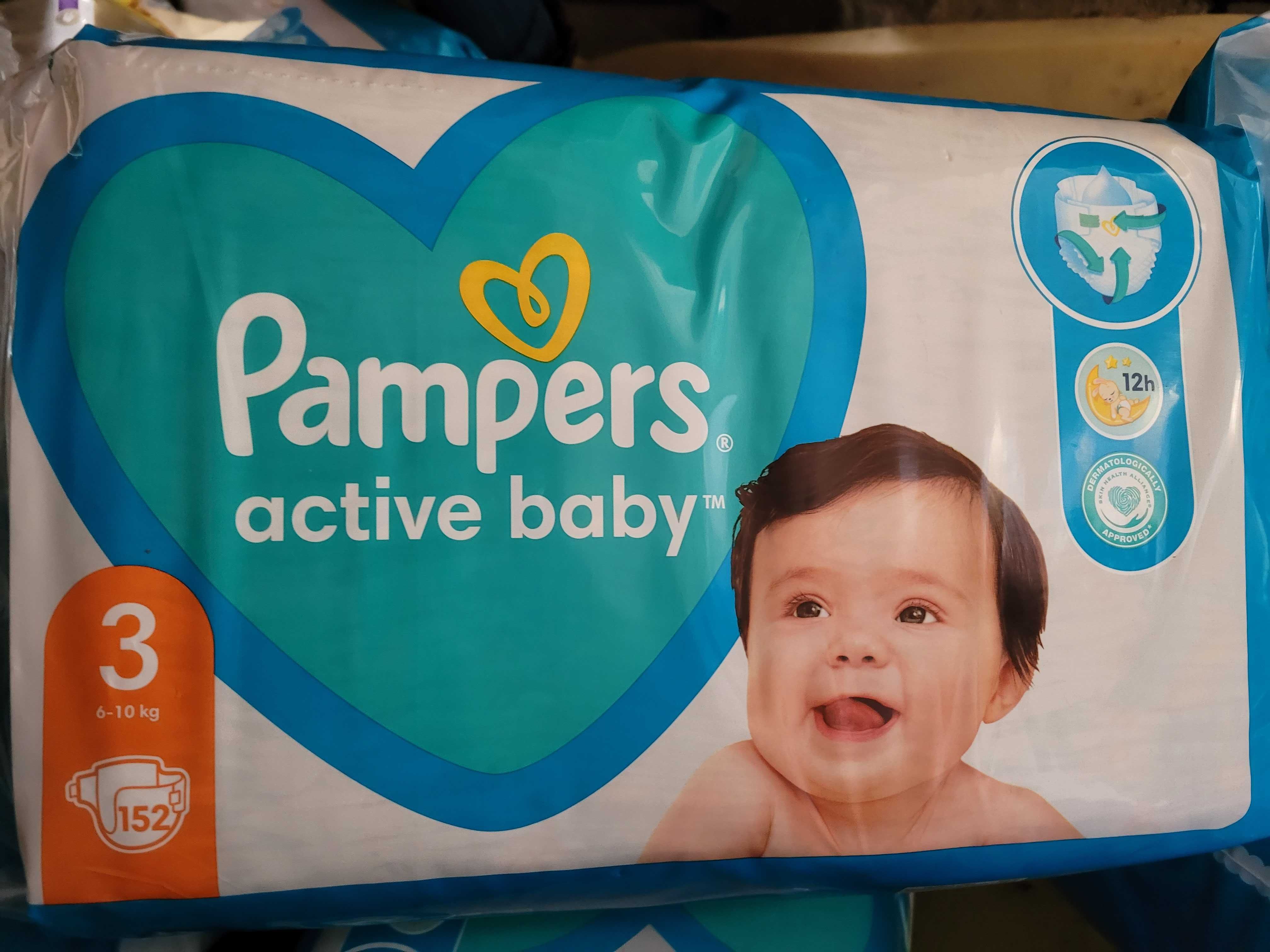 Pieluszki pampers active baby 3 152szt