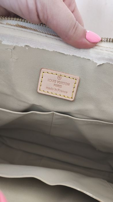 Duża torba LV elementy ze skóry naturalnej