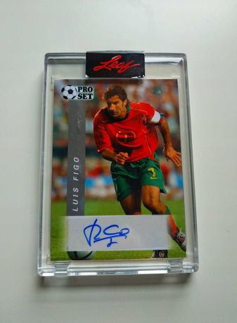 Luis Figo auto autograf leaf Portugalia karta Real Madryt