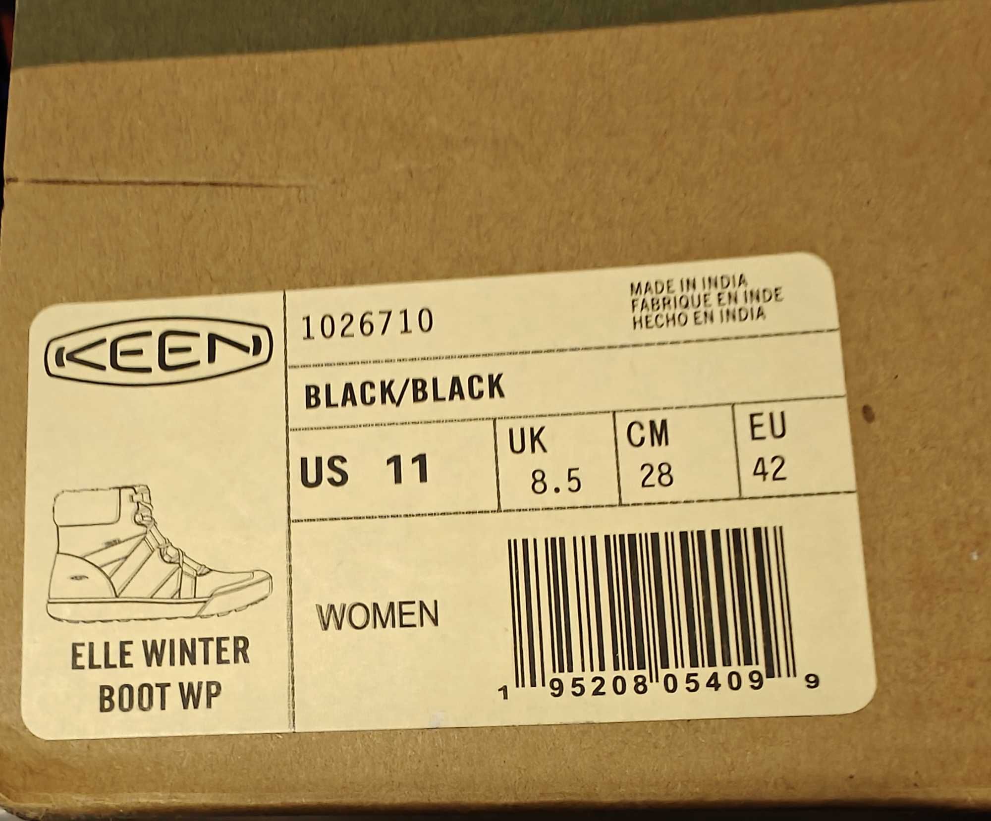 KEEN ELLE buty zimowe damskie śniegowce  r. 42 czarne