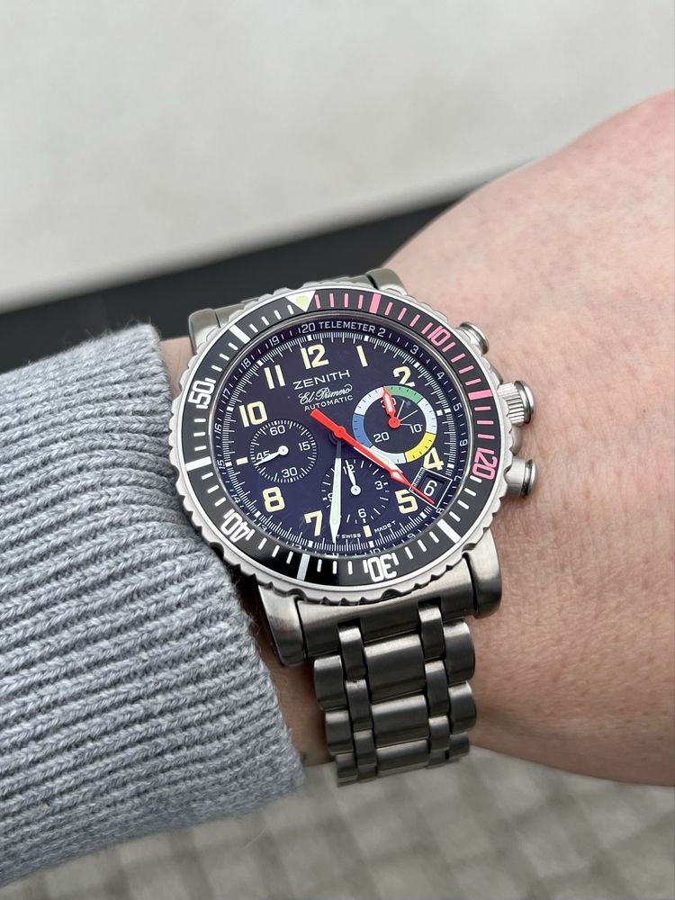 Zenith El Primero Rainbow Flyback zegarek wymiana na omega rolex iwc