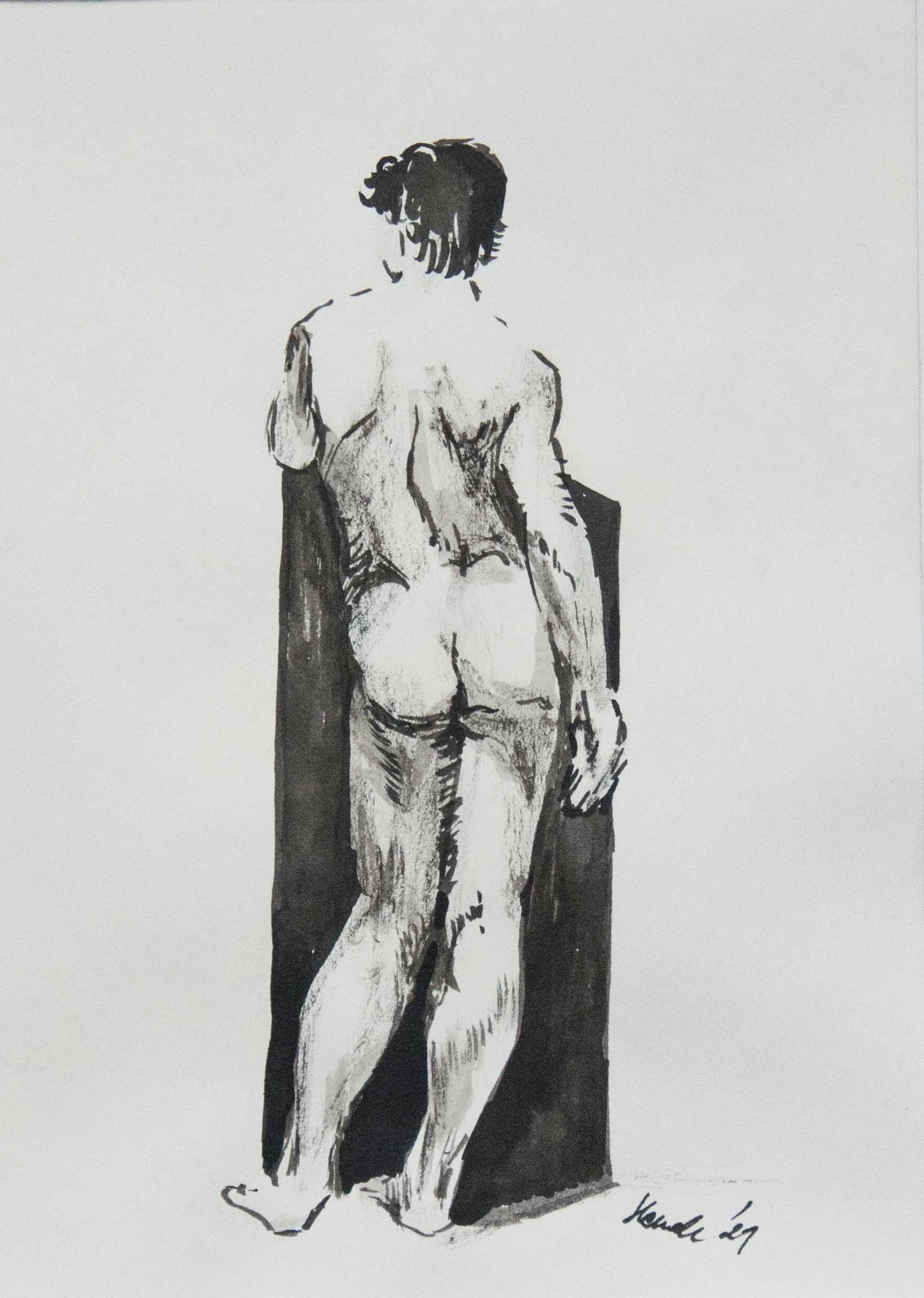 Szkic"Akt męsk XIII", |tusz| 21,5 x 30,5cm.